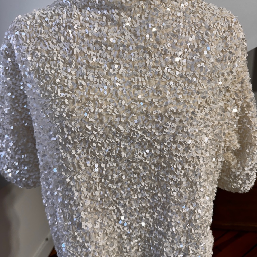 H&M Cream Sequin Blouse - Picture 4 of 8